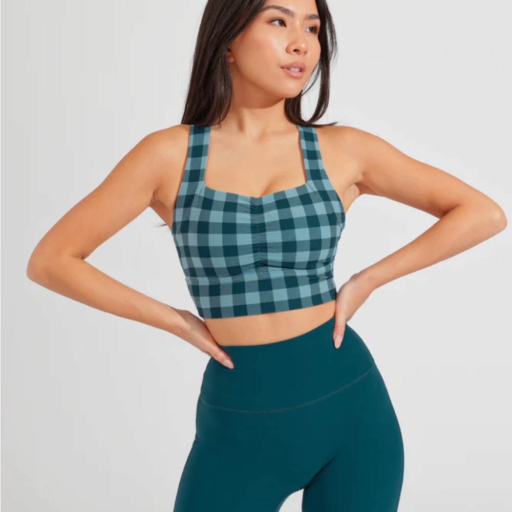 Buffbunny Bloom Sports Bra - Teal Check